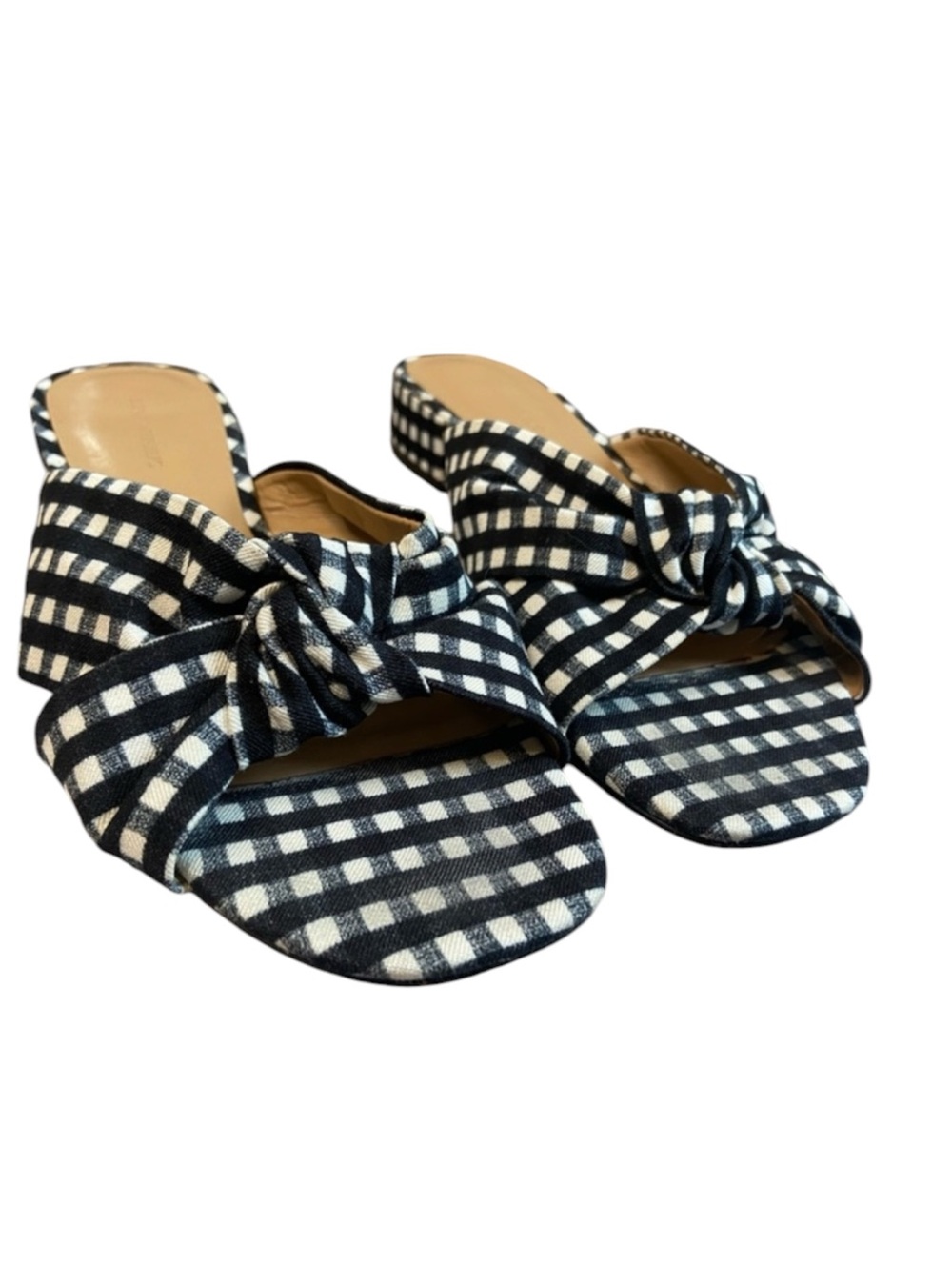 ☀️ Banana Republic Gingham Knotted Cross Open Toe Sandals - Picture 3 of 4